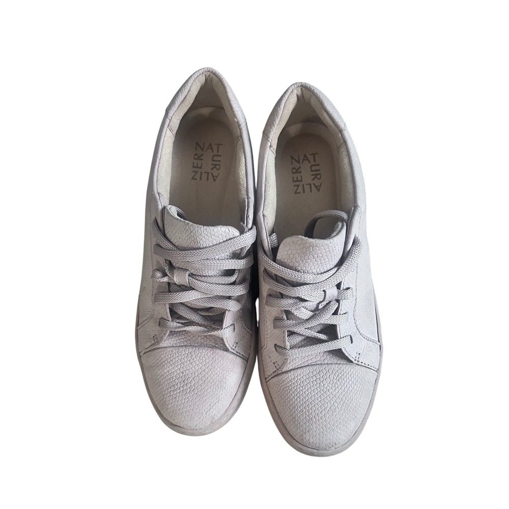 NATURALIZER Women's Light Pink Leather Textured Lace Up Fashion‎ Sneakers 7.5M